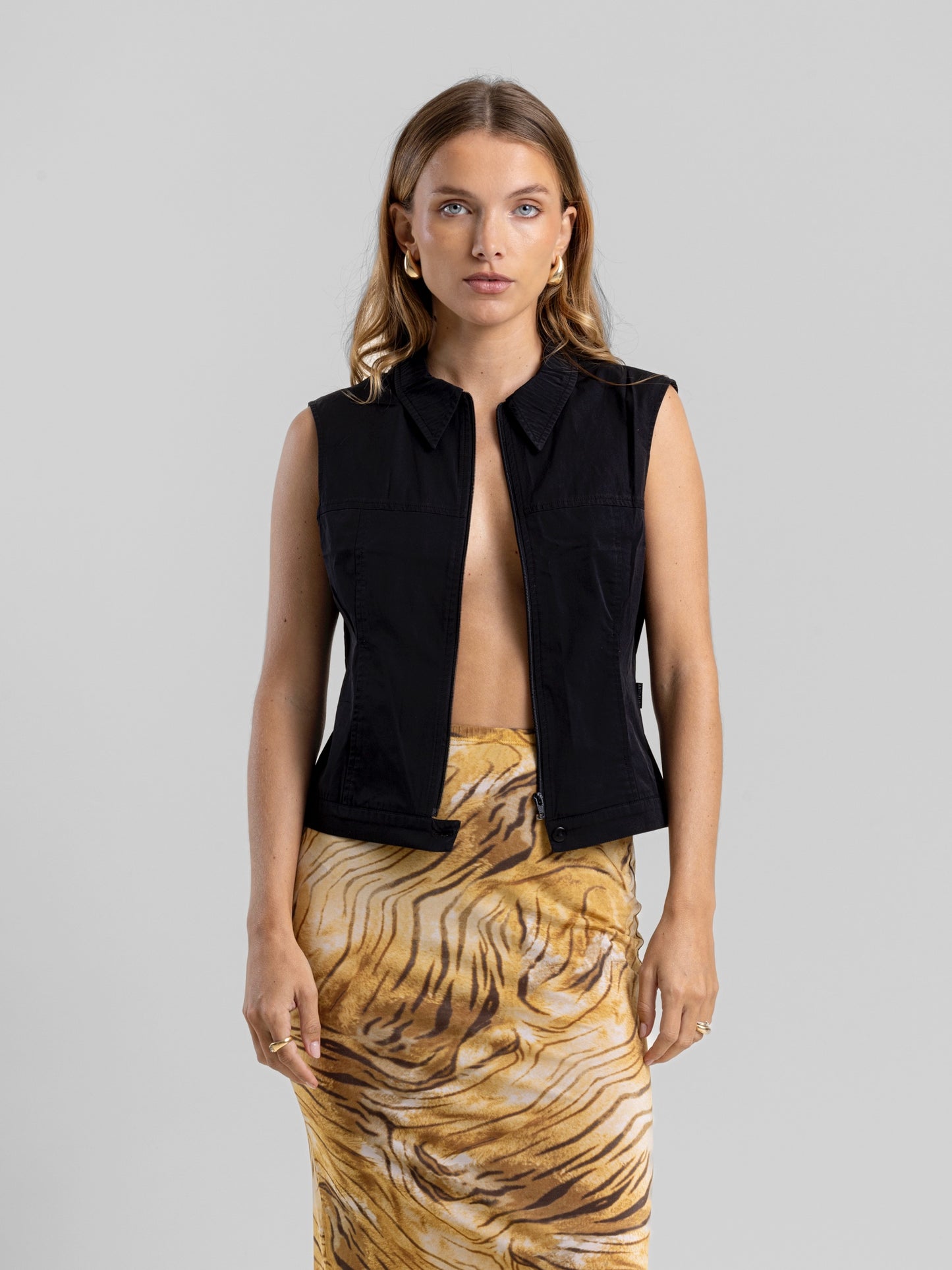 Anti-Flirt Zip Vest Top