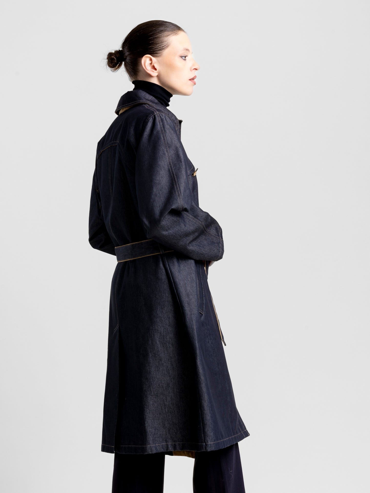 Denim Trench Coat Porté